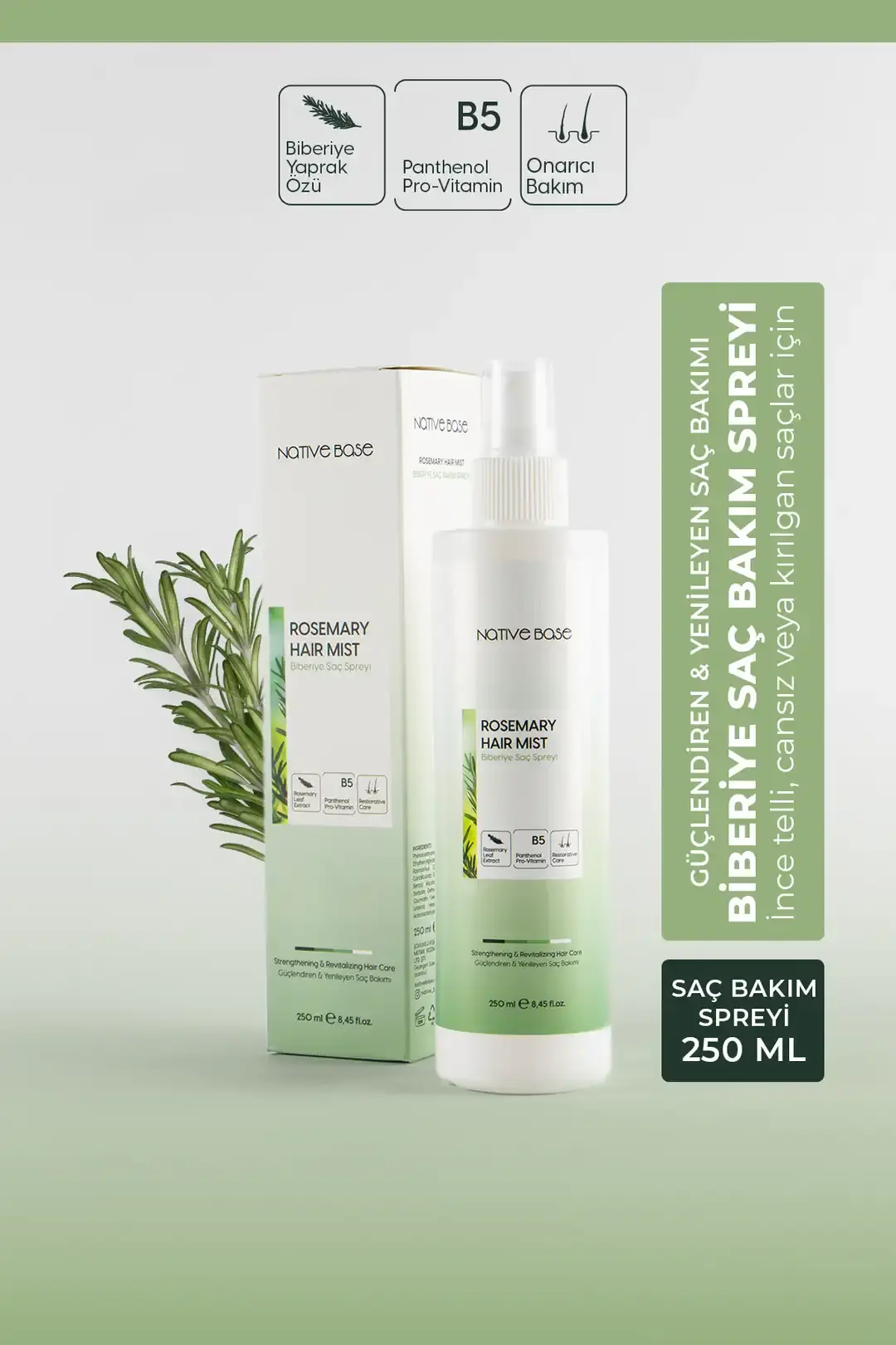 Native Base Biberiye Saç Bakım Spreyi